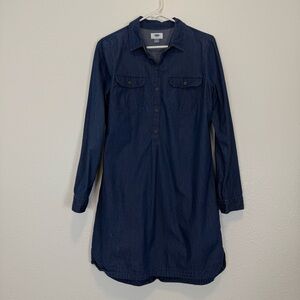 Old Navy Navy Blue Long Sleeve Dress